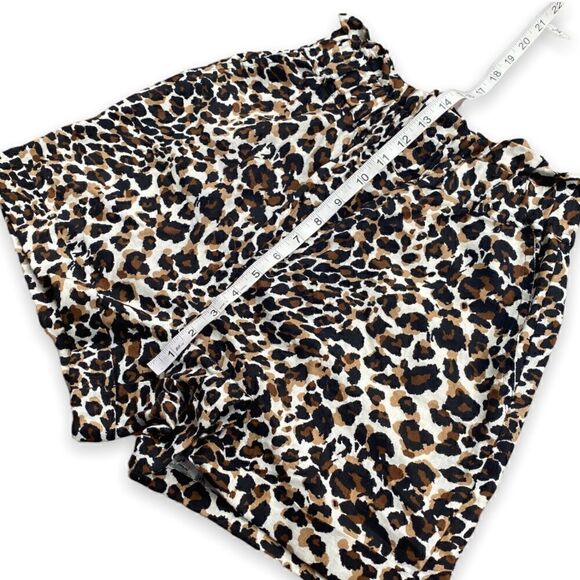 EXPRESS X Rocky Barnes High-waist Leopard Print Paper Bag Shorts - Picture 8 of 15